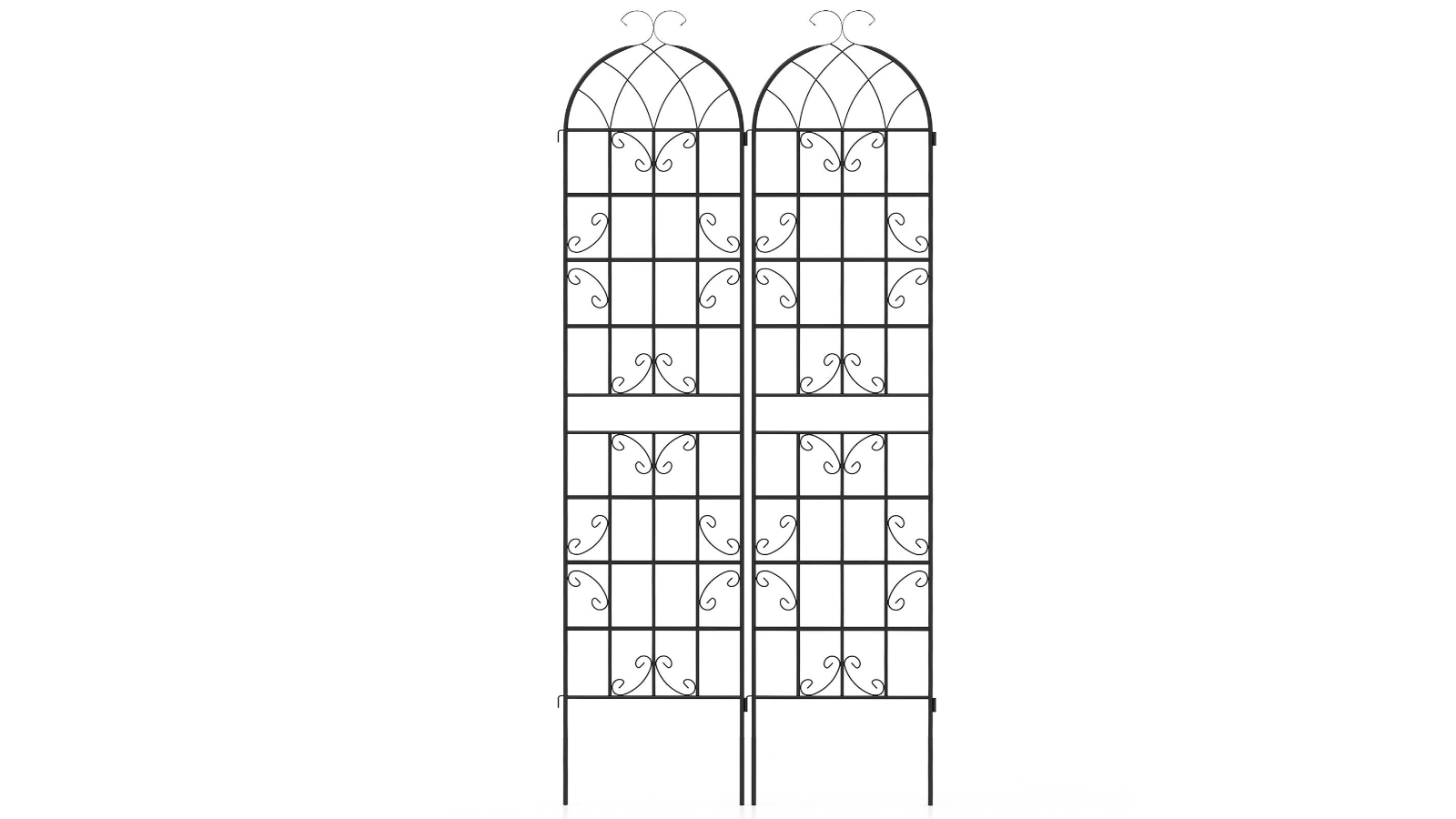 Costway 2 Piece Garden Fence Trellis Support Rustproof Fencing - Black