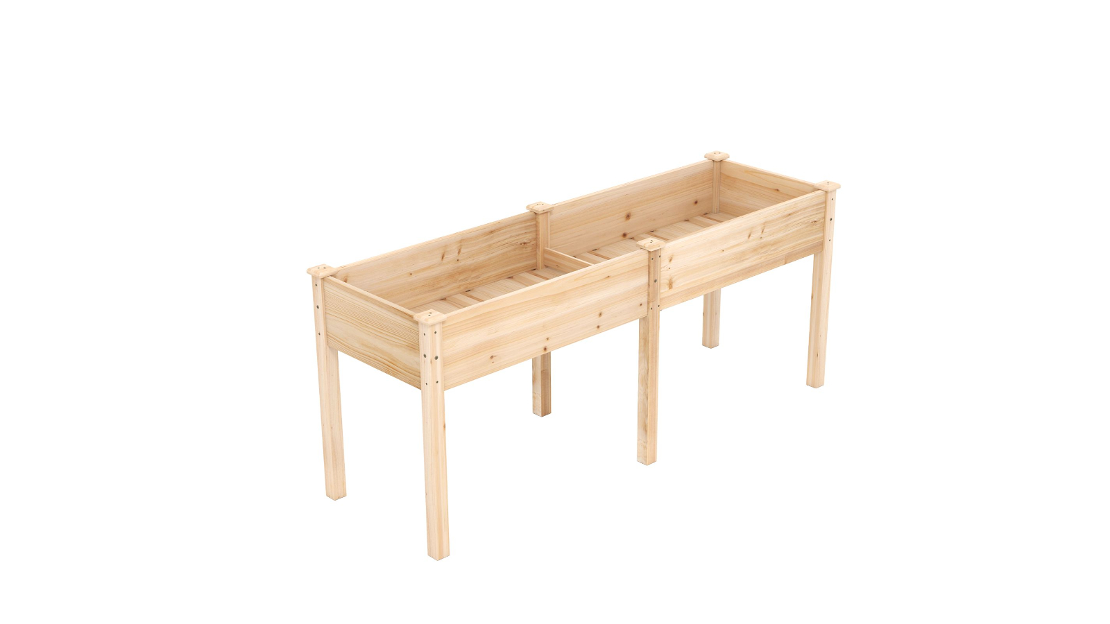 Costway Wood Garden Bed with Divider Panel Stand - Natural