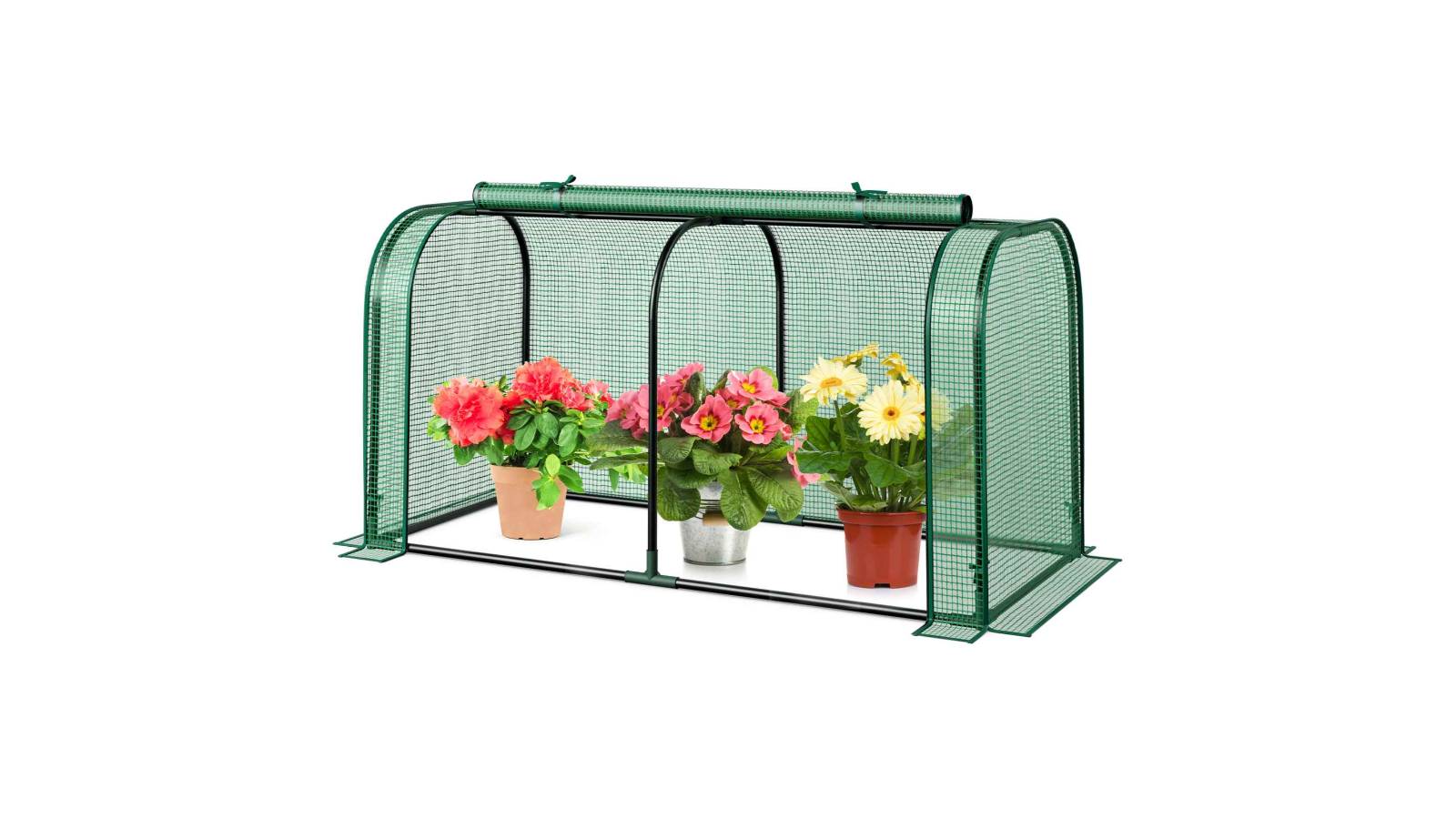 Costway Portable Greenhouse Shed with Metal Frame and PE Cover - 118cm