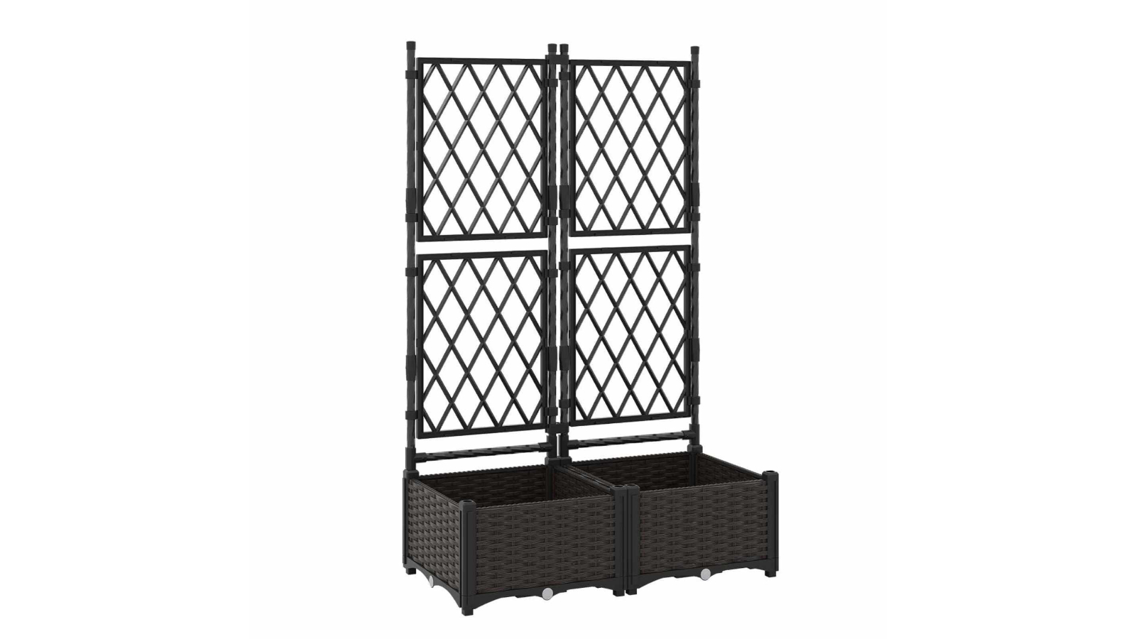 Costway Raised Garden Bed with Lattice Trellis - Black