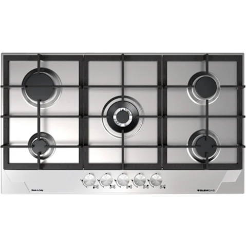 Glem Gas 90cm 5 Burner Gas Cooktop - Stainless Steel