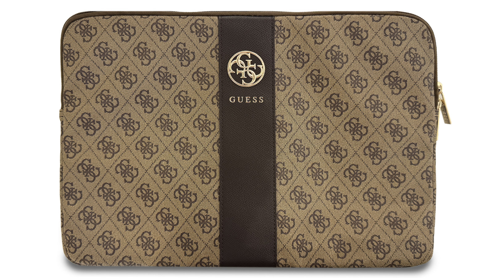 Guess 4G PU Leather 14-inch Laptop Sleeve - Brown
