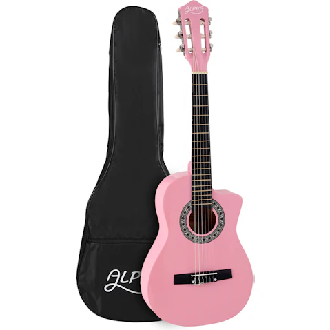 Alpha 34inch Wooden Body Nylon String Classical Guitar - Pink