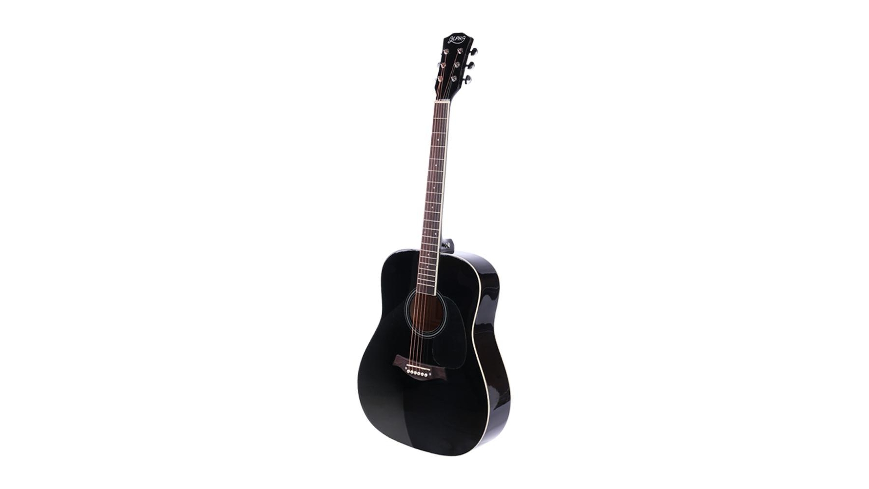 Alpha 41-Inch Wooden Acoustic Guitar - Black
