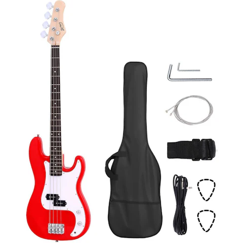 Alpha Electric Guitar Bass 47-Inch - Red