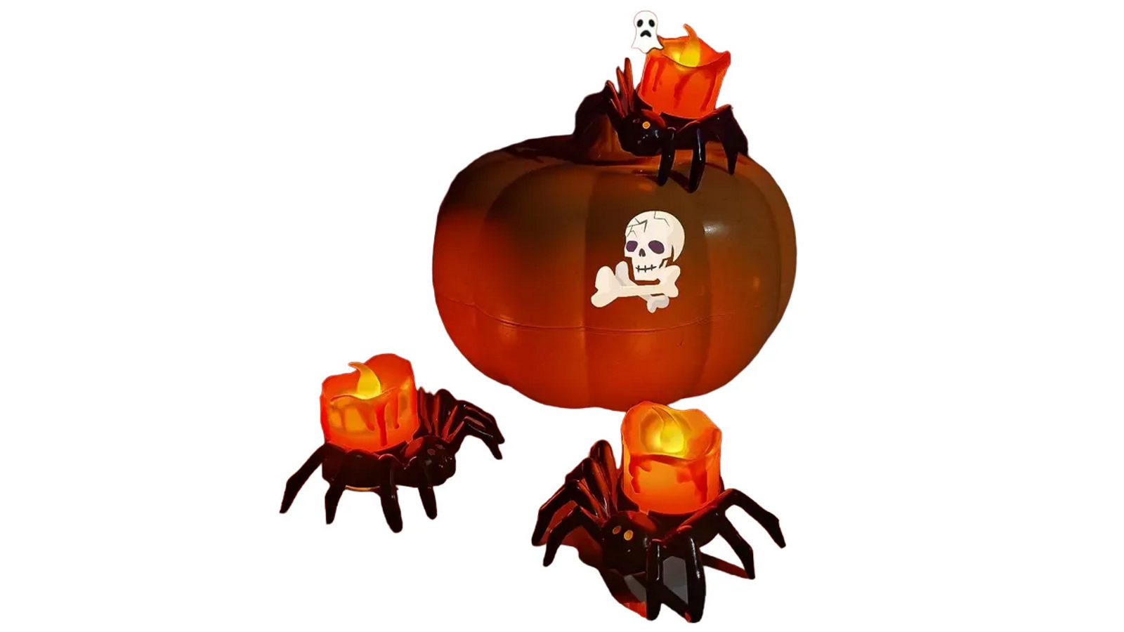 NNETM Arachnid Glow 12 Pack Halloween Spider Flameless Candlelight