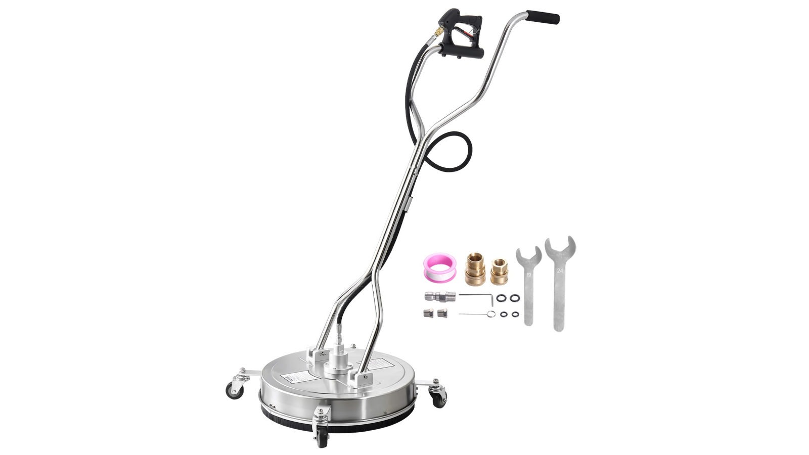 Vevor 21-inch Pressure Washer Surface Cleaner 4 Wheels Dual Handle 4500 Max PSI
