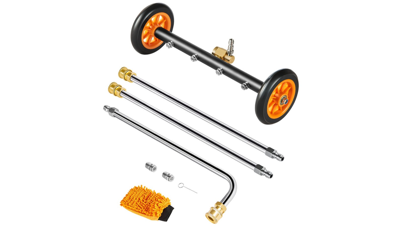 Vevor 16-inch Pressure Washer Undercarriage Cleaner with 2 Wheels 2 Extended Wands