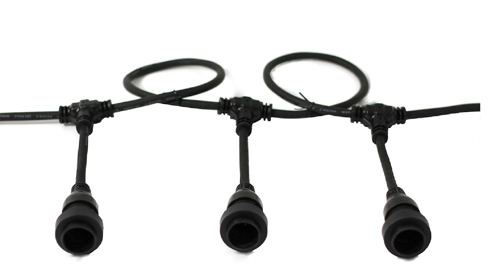 Lexi Lighting Outdoor Hanging Festoon Belt for String Light - Black
