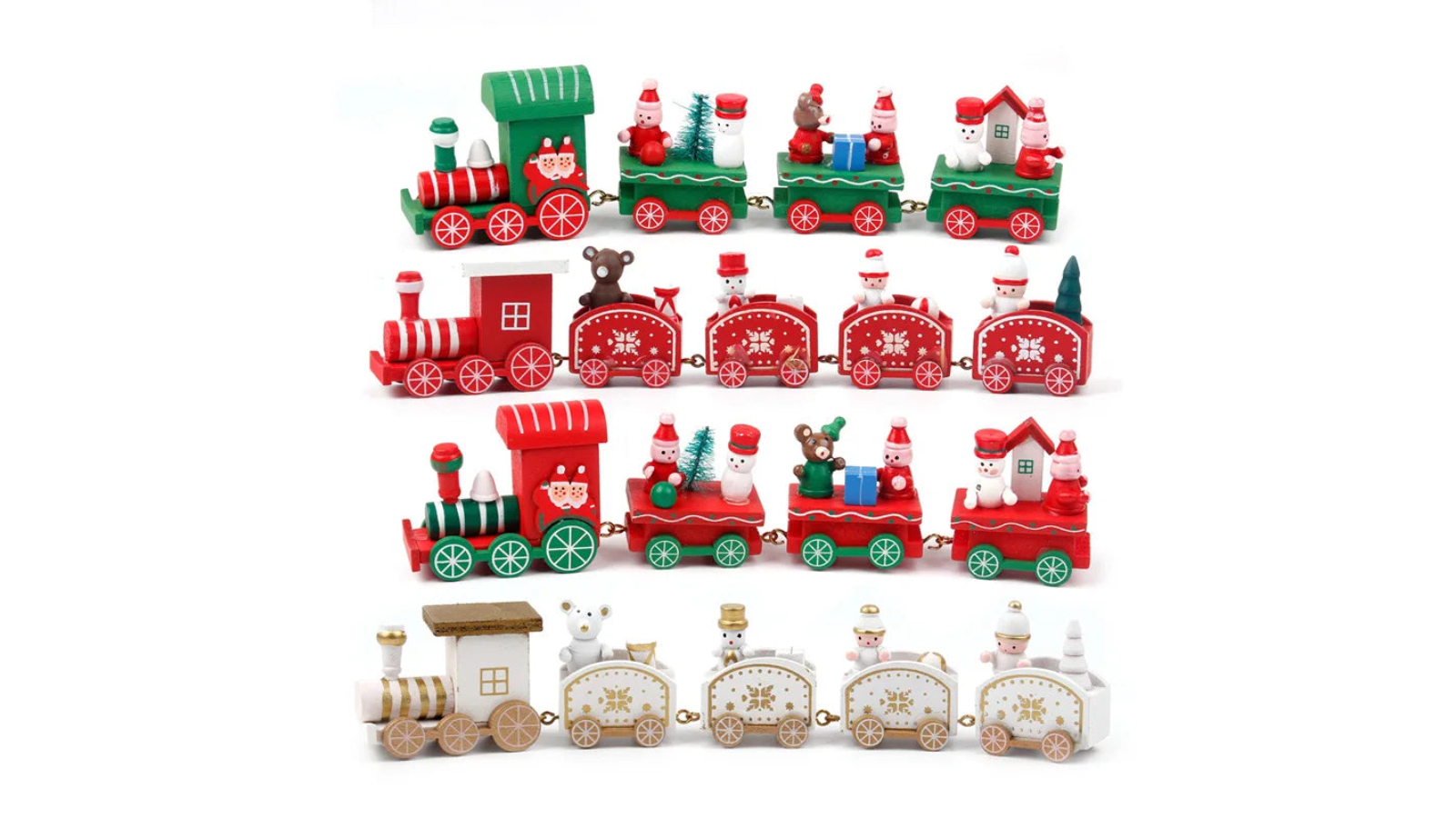 NNEOBA Rustic Wooden Train Christmas Ornament Festive Merry Christmas Decoration