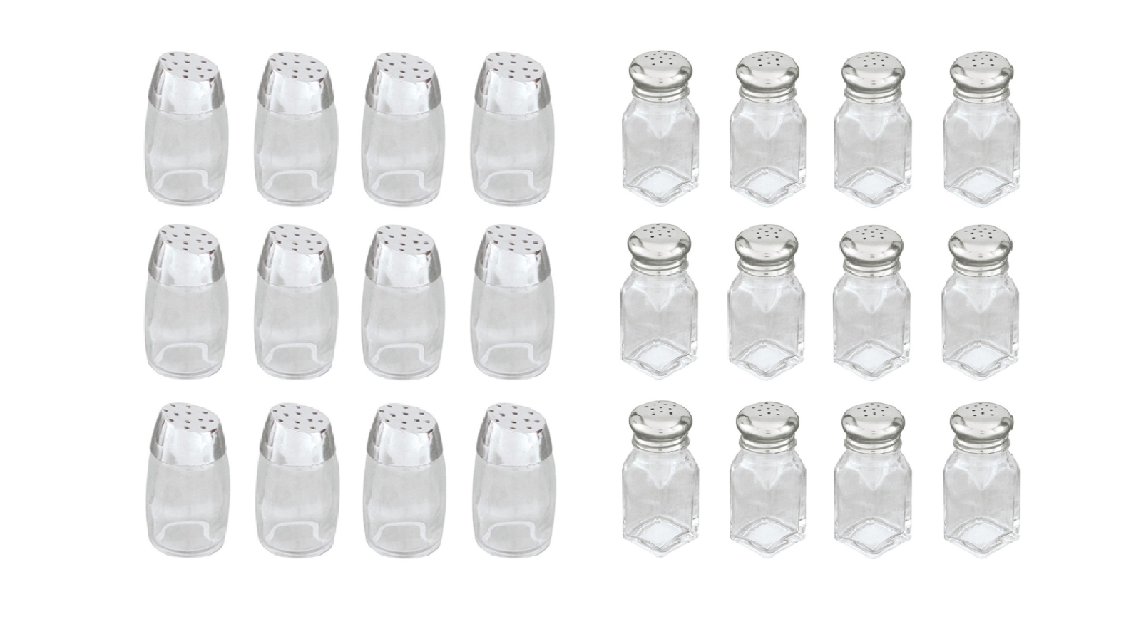 Trenton Glass Salt and Pepper Shakers Squire- 12 Pack