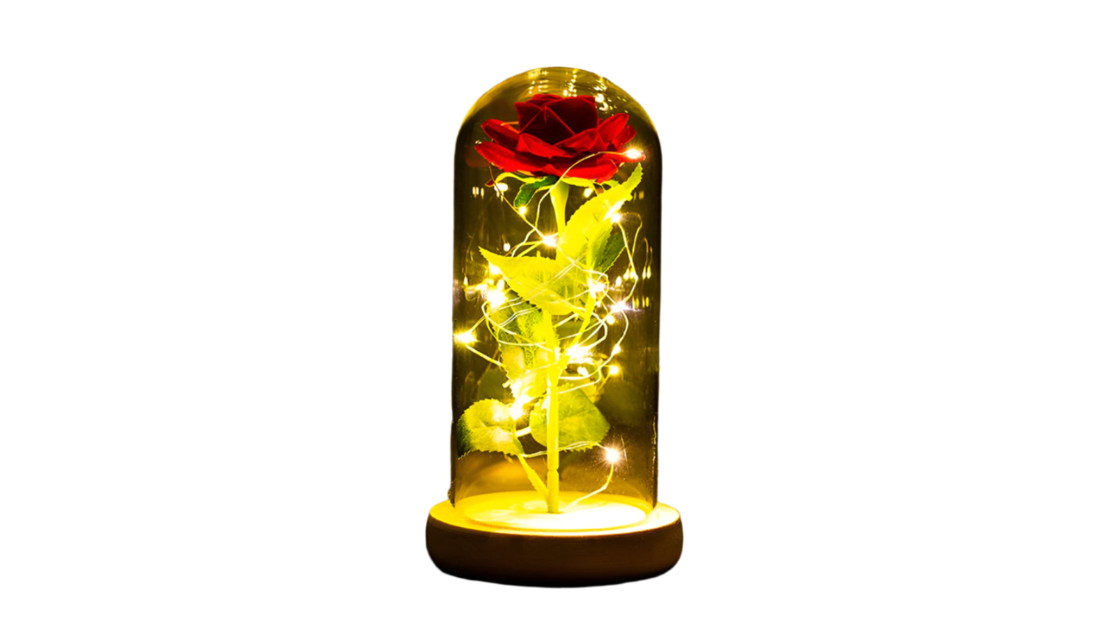 NNEOBA Valentines Day Eternal Rose LED Light in Glass Cover 