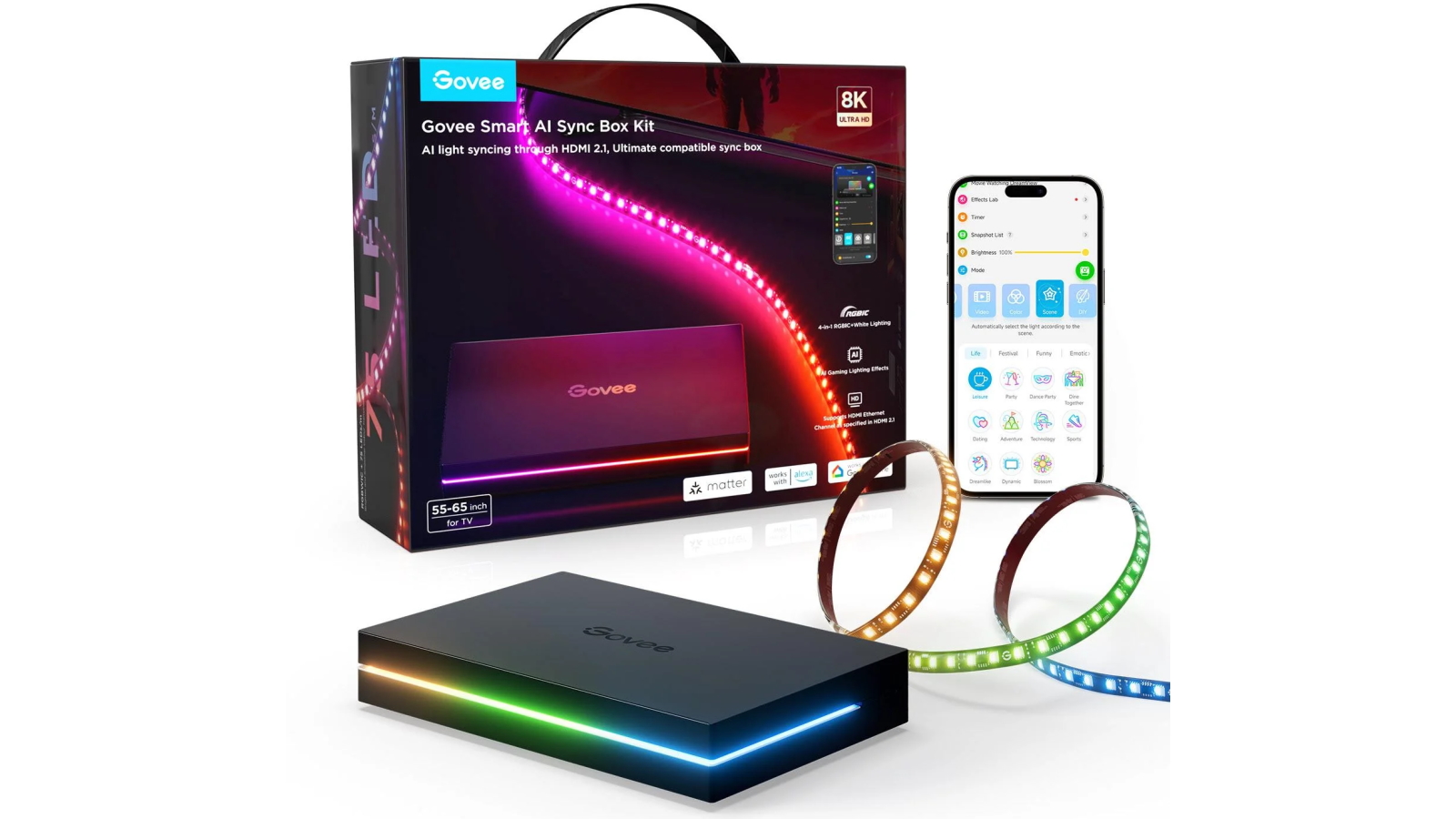 Govee Smart AI Sync Box Kit for 55-inch to 65-inch TV