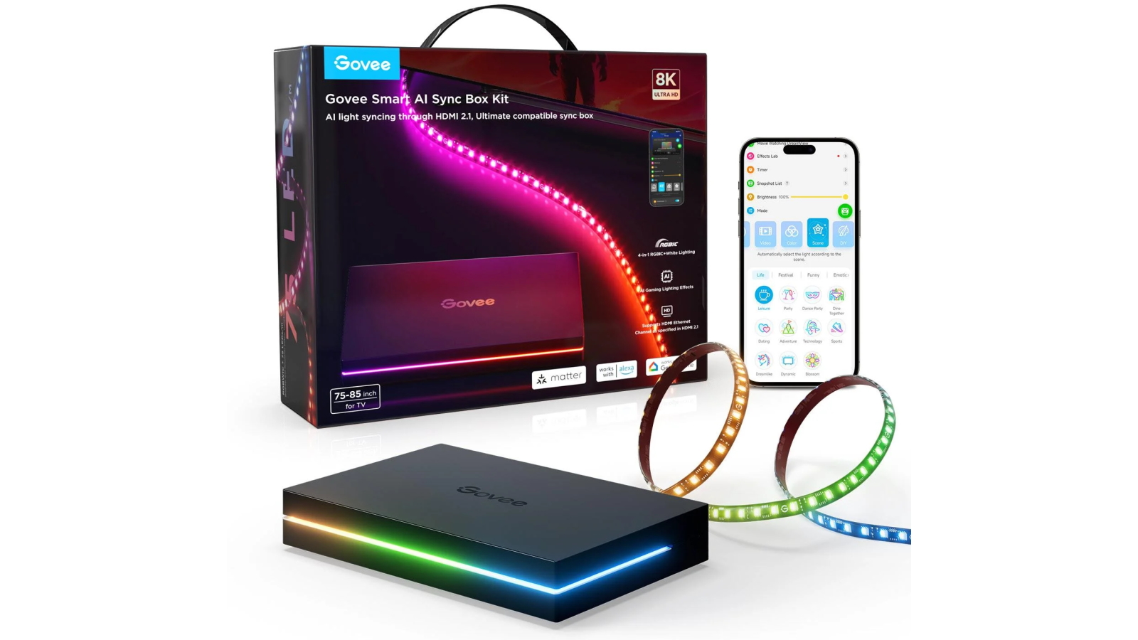 Govee Smart AI Sync Box Kit for 75-inch to 85-inch TV