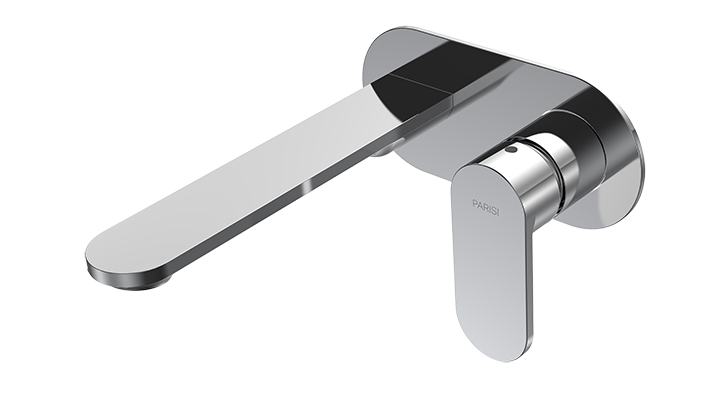 Parisi ABC II Wall Mixer with 190mm Spout on Plate - Chrome