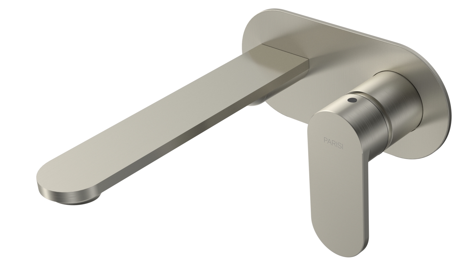 Parisi ABC II Wall Mixer with 190mm Spout on Plate - Brushed Nickel