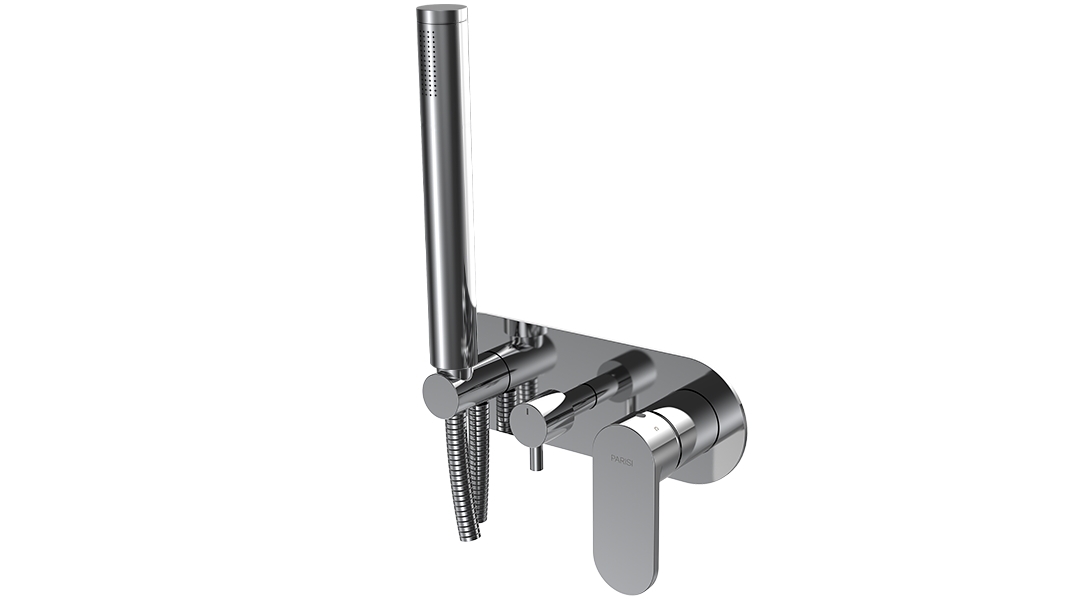 Parisi ABC II Wall Mixer with 3 Way Diverter and Hand Shower - Chrome