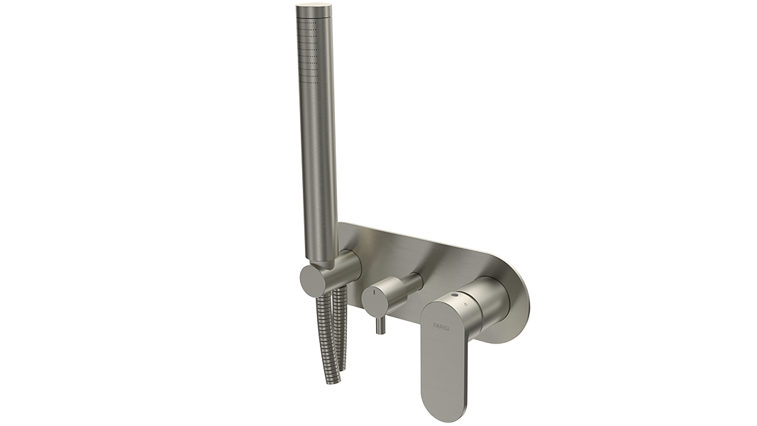 Parisi ABC II Wall Mixer with 3 Way Diverter and Hand Shower - Brushed Nickel