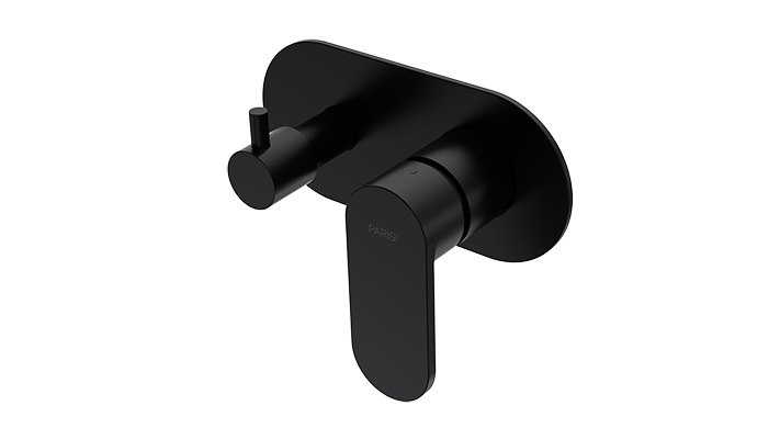 Parisi ABC II Wall Mixer with 2 Way Diverter - Matte Black