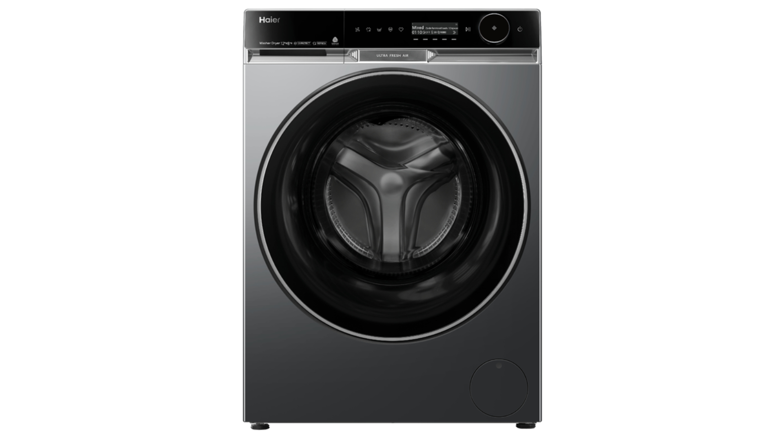 Haier 12kg/8kg 600 Series Combi Front Load Washer Dryer Combo - Black