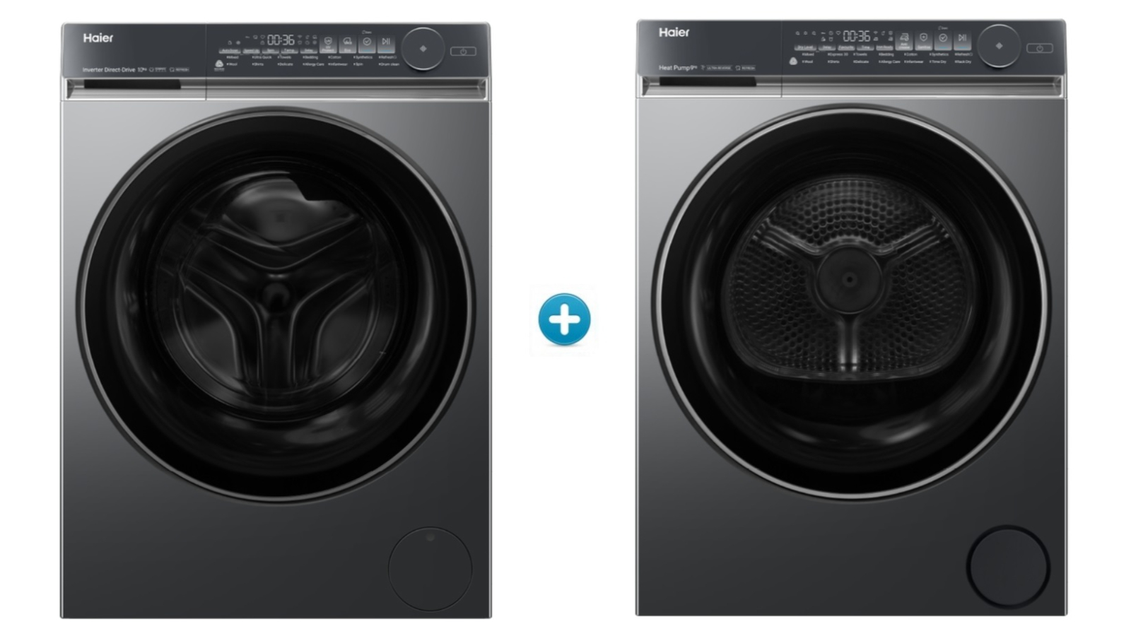 Haier 10kg 500 Series Front Load Washing Machine plus 9kg Heat Pump Dryer