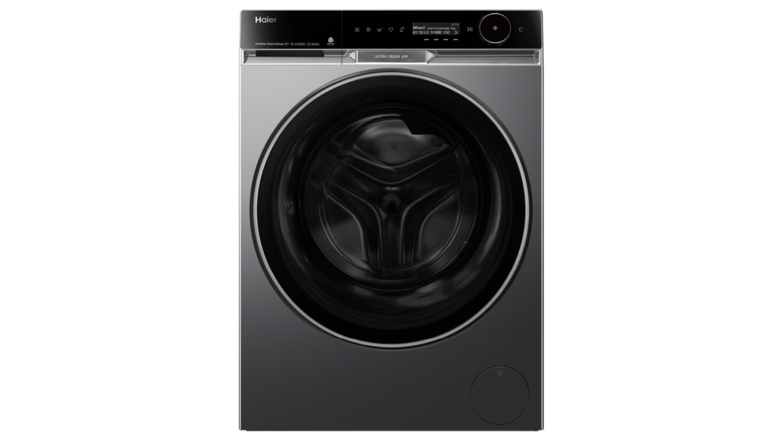 Haier 12kg 600 Series Front Load Washing Machine - Dark Stainless Steel