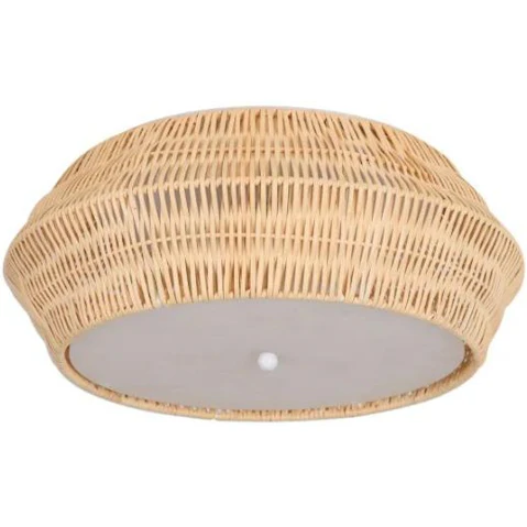Luminea Halo Elegant Rustic Intricate Rattan Shade Pendant Light