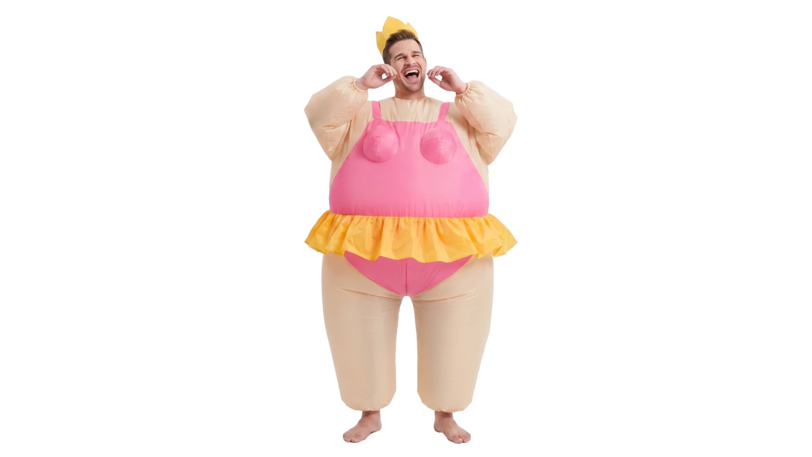 Inflatable One Size Pink Costume Funny Fat Suit Fancy Dress Adult Party Outfit