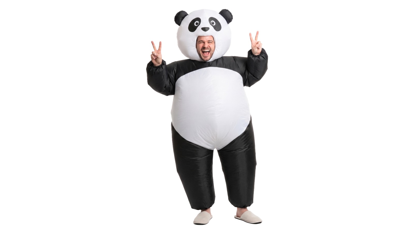 Inflatable One Size Black Costume Panda Suit Fancy Dress Adult Party Outfit