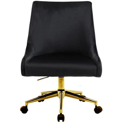 HomeStar Dark Blue Hamilton Velvet Fabric Modern Office Chair