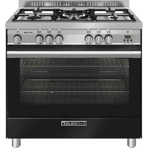 Glem 900mm Black Freestanding Fan Assisted Gas Cooker