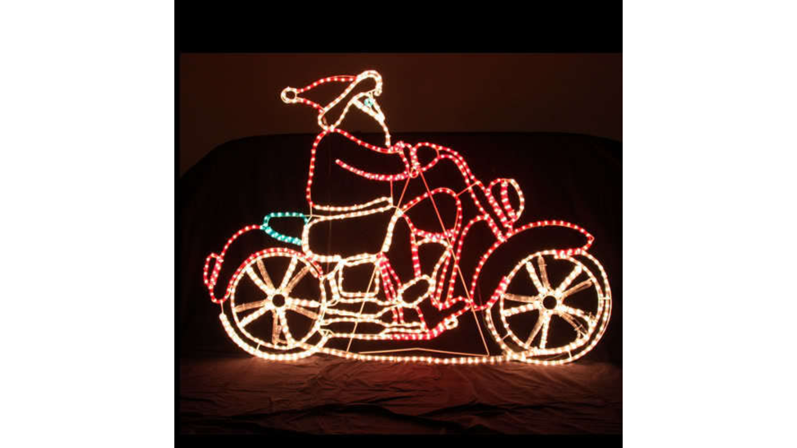 Hisen Santa on Harley Motorcycle Motif LED Rope Light Christmas