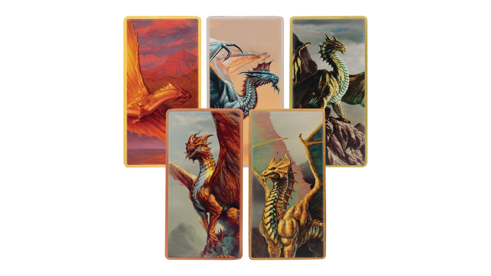 Fanattik Dungeons and Dragons Set of 5 Ingot Limited Edition - Metallic Dragon
