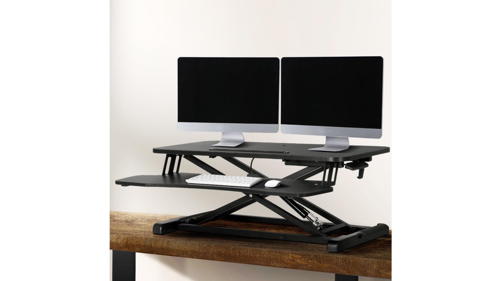 Artiss Standing Black Desk Riser | Harvey Norman