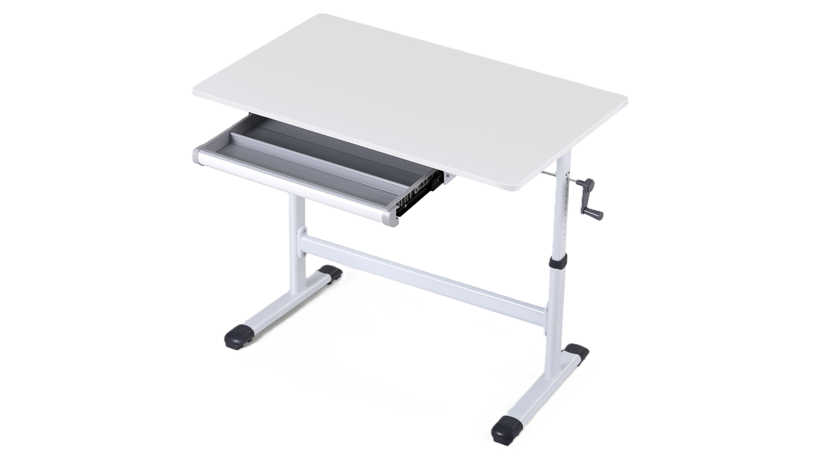 Artiss White Manual Height Adjustable Standing Desk - 100cm