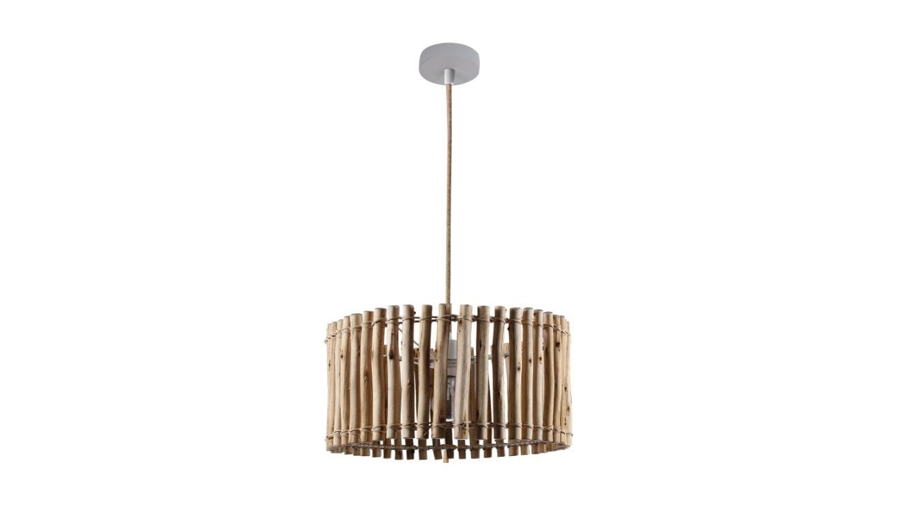 Luminea Hazelton Timber Shade Pendant Lamp Light - Natural