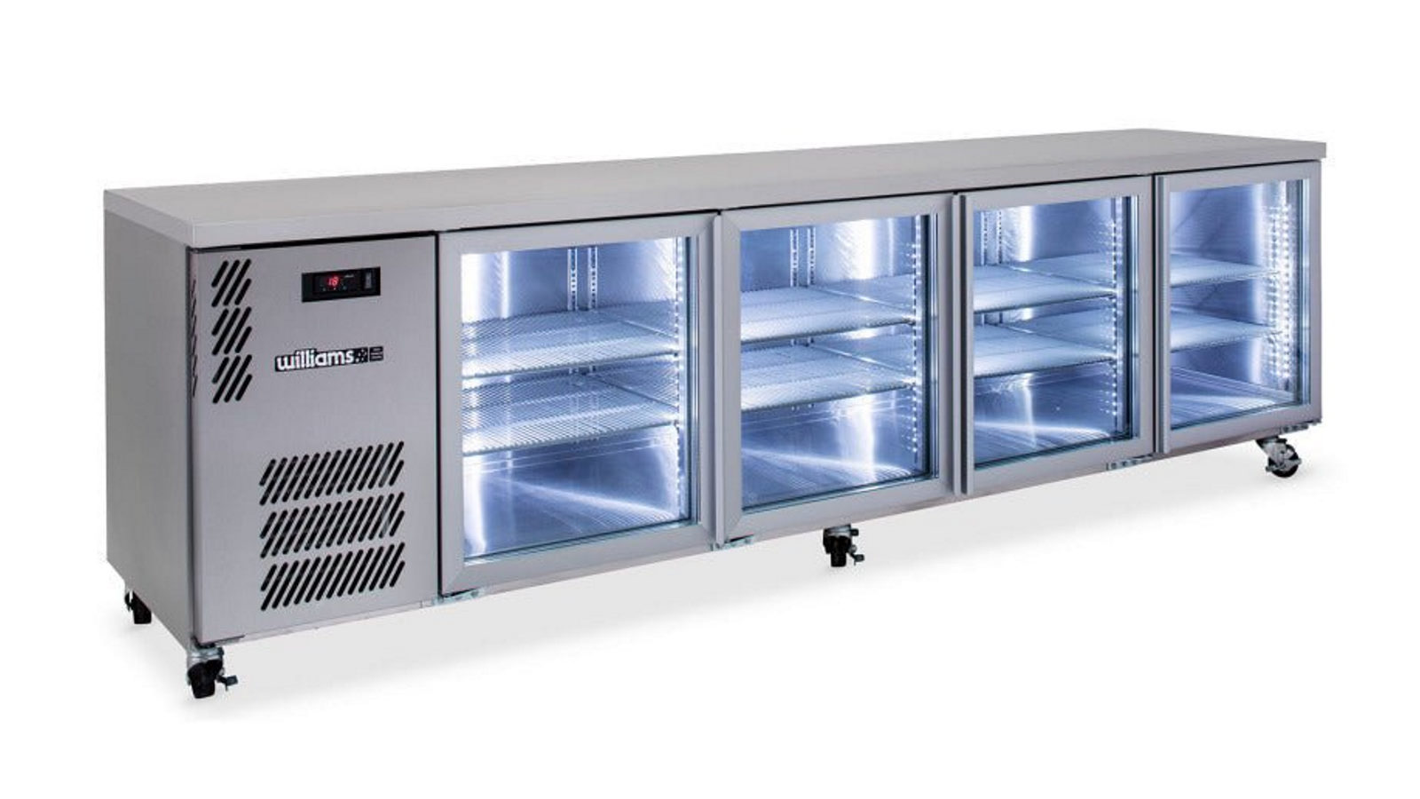 Williams Boronia Four Door Stainless Steel Under Counter Display Refrigerator