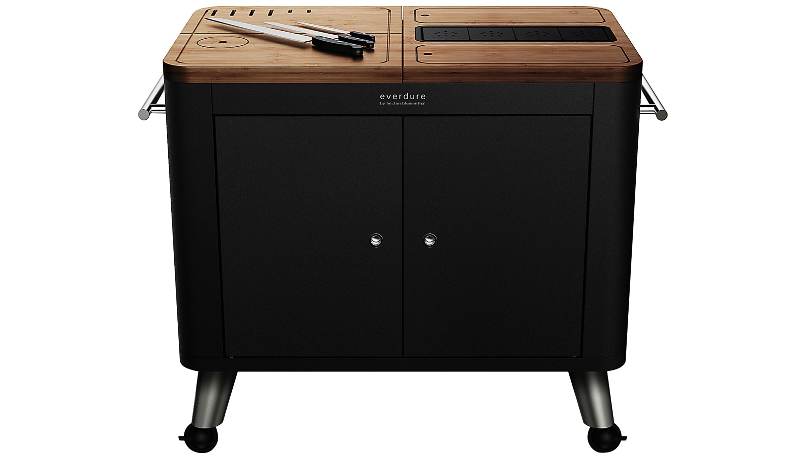 Everdure By Heston Blumenthal Mobile Preparation Kitchen - Black | Harvey Norman
