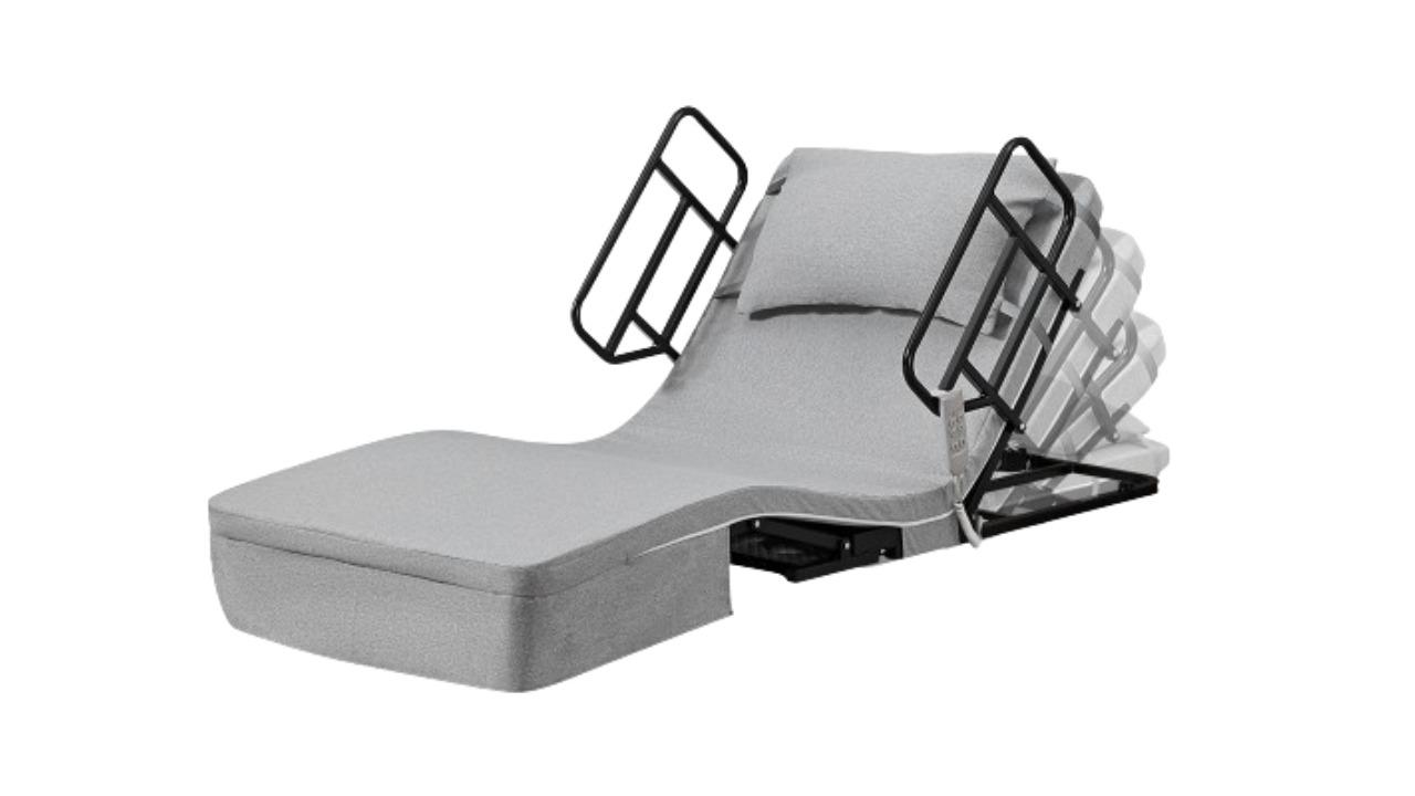 Equipmed Adjustable Electric Bed with Remote Control Grey Harvey Norman