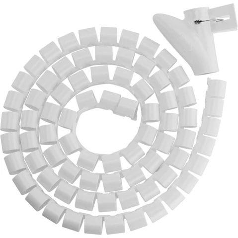 Brateck 1000x25mm Diameter Coiled Tube Cable Sleeve - White
