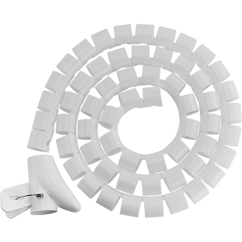 Brateck 1000x30mm Diameter Coiled Tube Cable Sleeve - White