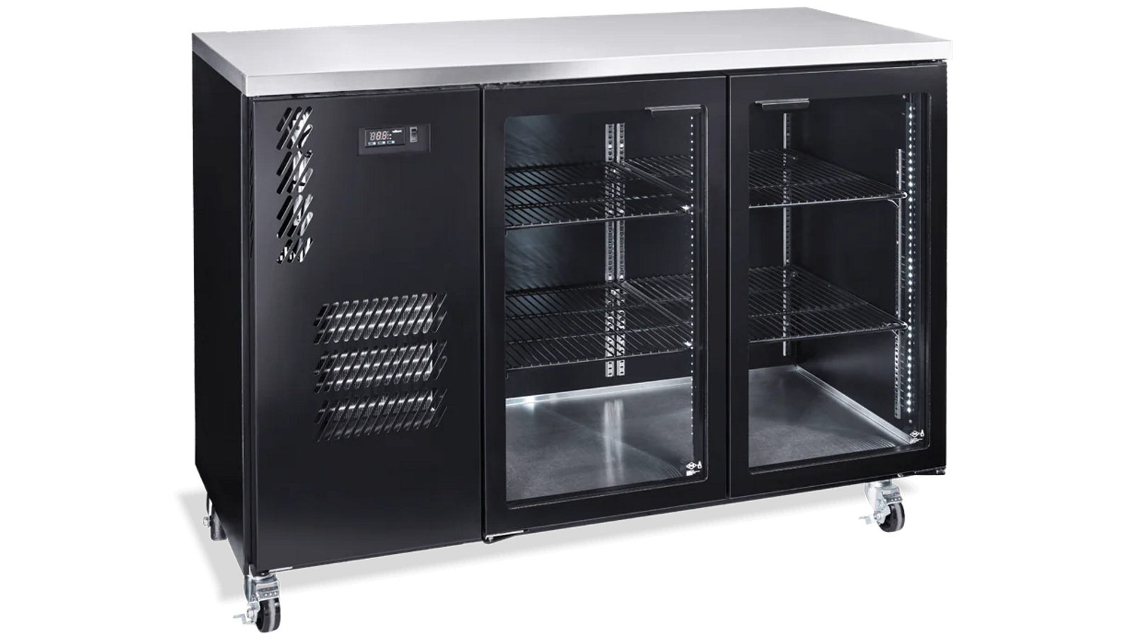 Williams Cameo Two Door Black Colorbond Under Counter Display Refrigerator