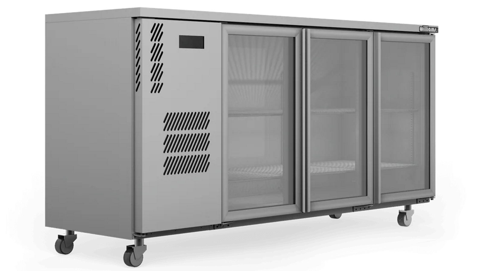 Williams Cameo Three Door Stainless Steel Under Counter Display Refrigerator