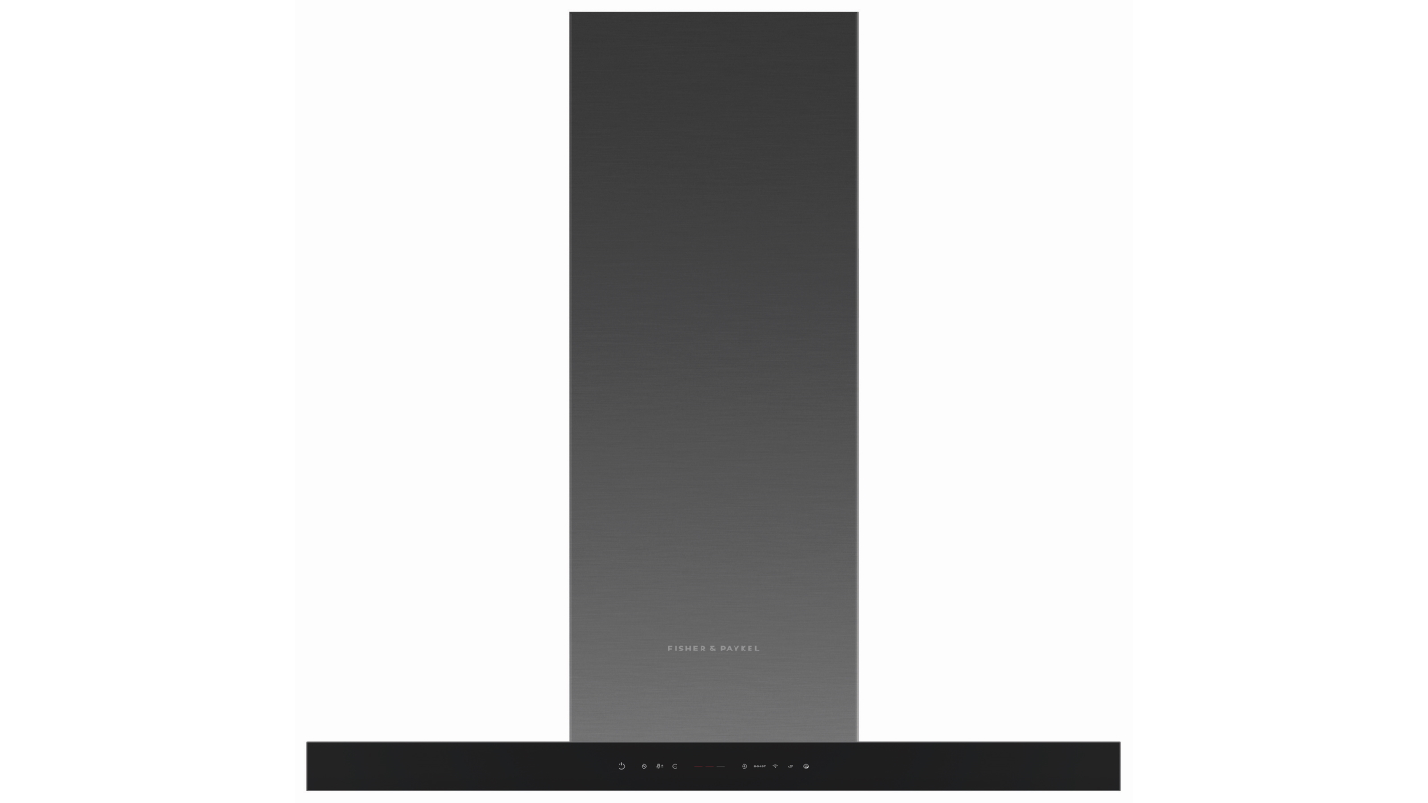 Fisher & Paykel 90cm Series 7 Box Chimney Wall Rangehood - Black Glass Steel