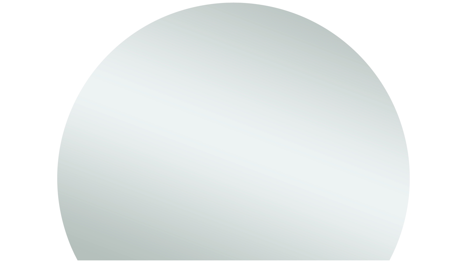 Thermogroup Hamilton D-Shaped 1500mm Glue-to-Wall Polished Edge Mirror with Demister