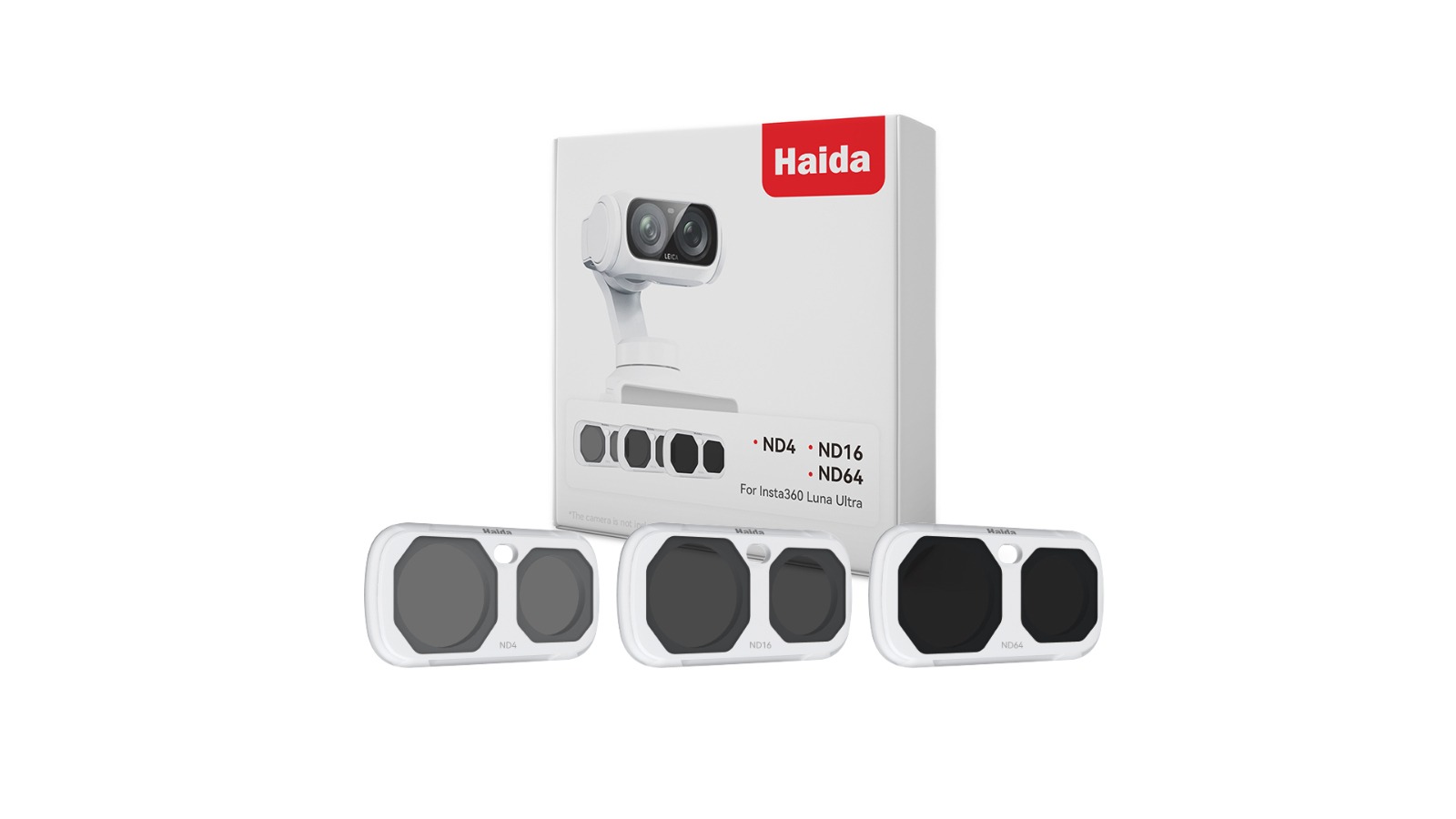 Haida NanoPro Magnetic Filter Kit for Insta360 Luna Ultra ND4 16 64 - Pack of 3