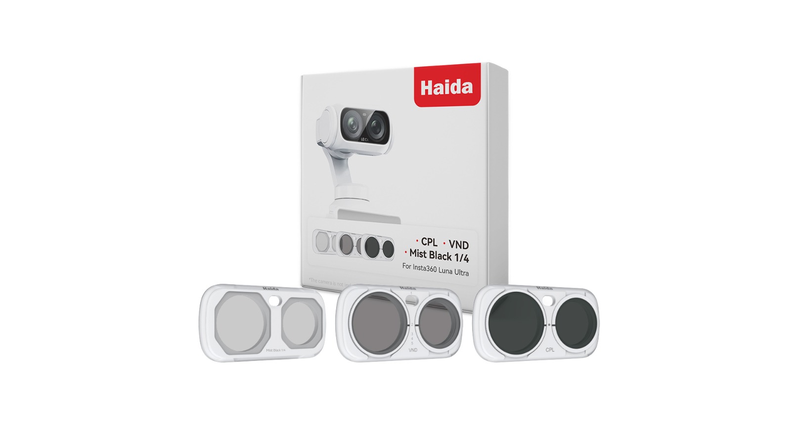 Haida White NanoPro Magnetic Filter Kit for Insta360 Luna Ultra CPL VND Mist B - Pack of 3