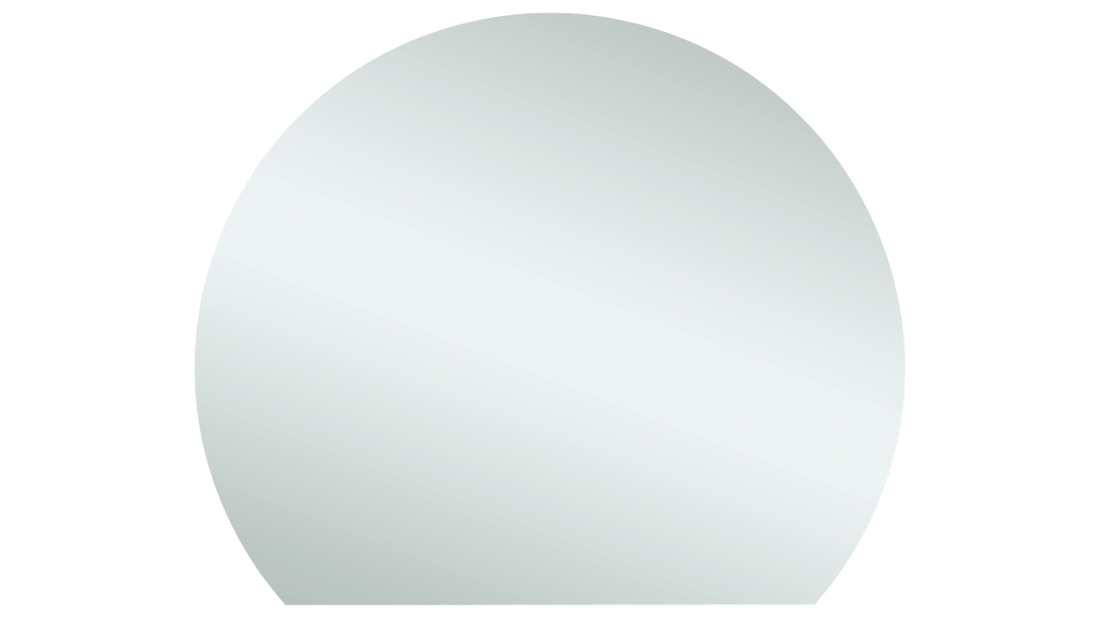 Thermogroup Hamilton D-Shaped 900mm Glue-to-Wall Polished Edge Mirror