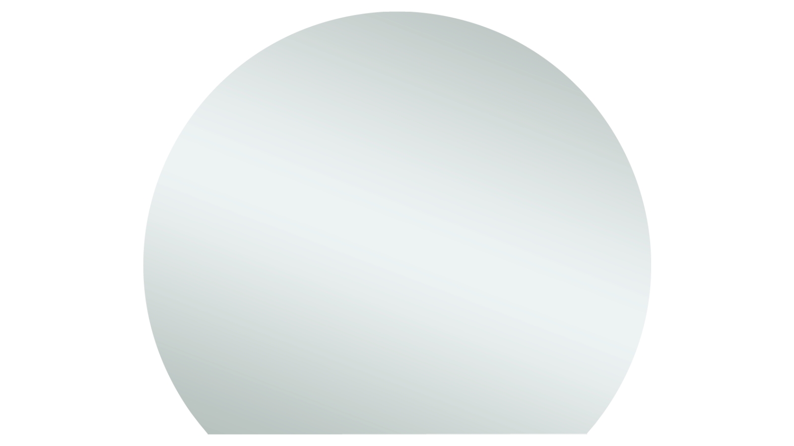 Thermogroup Hamilton D-Shaped 900mm Glue-to-Wall Polished Edge Mirror with Demister