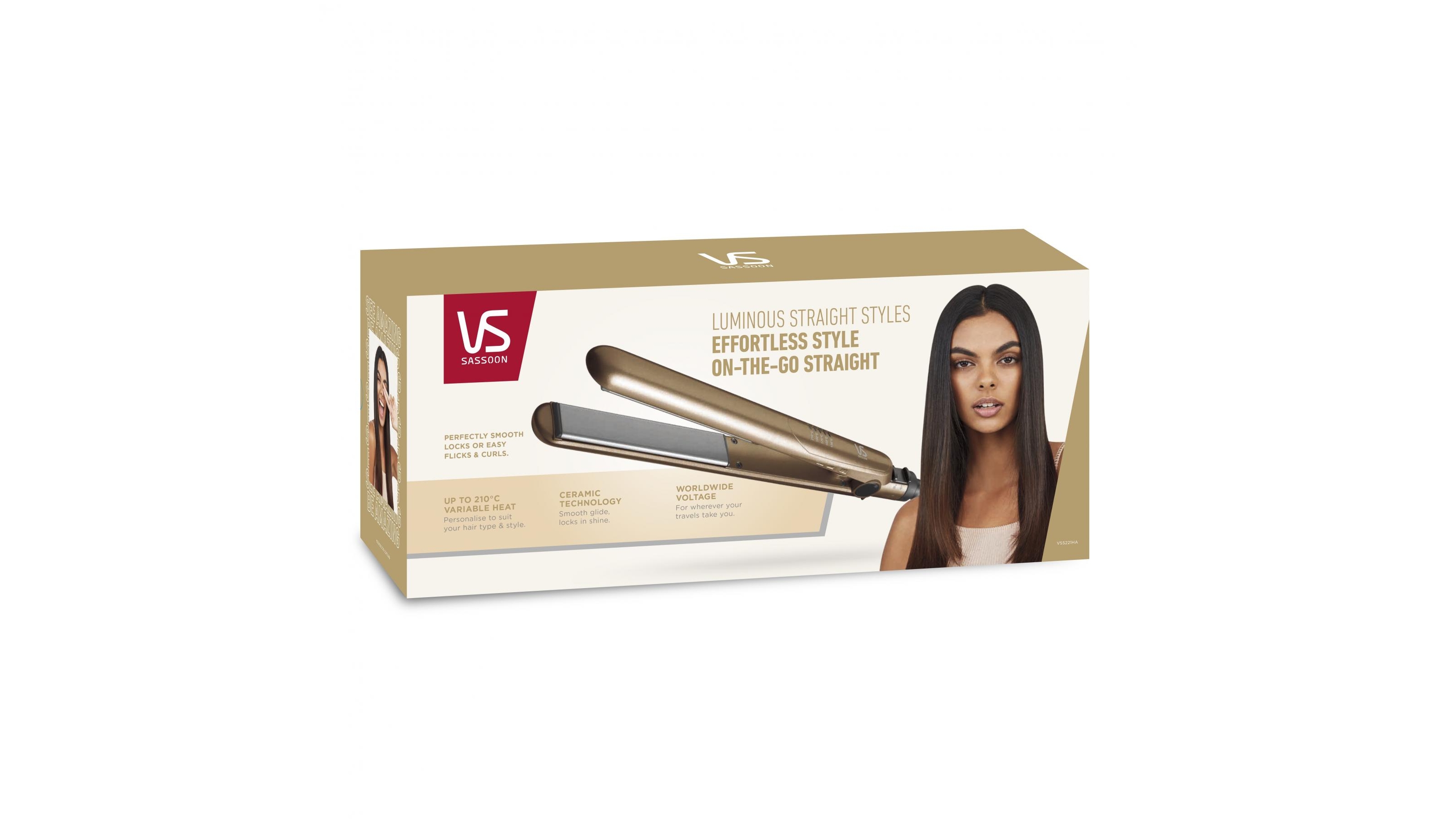 VS Sassoon Luminous Straight Stylers Hair Straightener Harvey Norman
